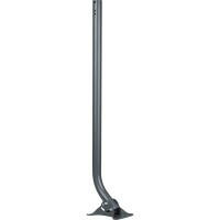 39" Gray Steel Antenna J-Pipe with Steel Mounting Plate